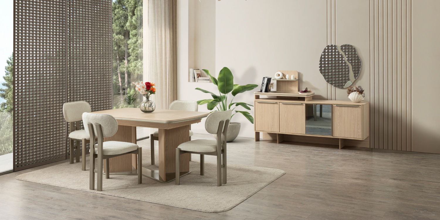 Loft Meşe Yemek Odası